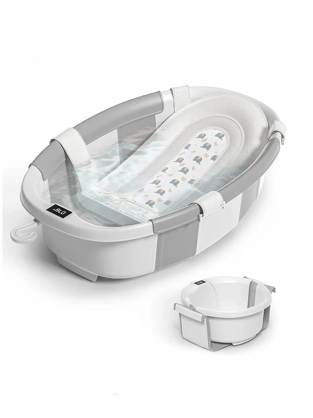 Collapsible Baby👶🏻Bathtub🛁w Cushion Thermometer🌡️& Drain Hole